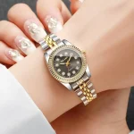 Luxury Rhinestone Women Watches Stainless Steel Band Quartz Wristwatch Clock Gift Reloj Mujer（Without Box） 5