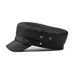 Women Fashion Newsboy Cap PU Leather Yacht Captain Sailor Visor Hat Newsboy Cabbie Baker Boy Peaked Beret Cap 2