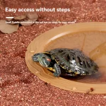 Turtle Bathing Pool Feeding Dish Durable Reptile Water Bowl for Box Turtles Frogs and Pets Easy to Clean Habitat Accessory 5