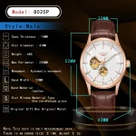 LONGLUX automatic watch elegant style wholesale mechanical wristwatches skeleton rome waterproof  mens watch men gift 5