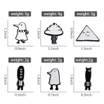 4-6Pcs/Set Punk Witch Ghost Skull Enamel Pin Cartoon Frog Black Bird Animal Medicine Bottle Brooch Clothes Lapel Badge Jewelry 2
