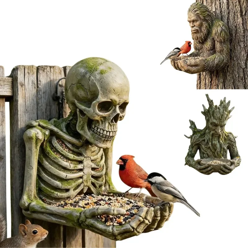 Sasquatch Design Hanging Bird Feeder Outdoor Weather Resistant Food Holder Patio Lawn Wild Animal Decoration Creativity Sasquatch Design Hanging Bird Feeder Outdoor Weather Resistant Food Holder Patio Lawn Wild Animal Decoration Creativity
