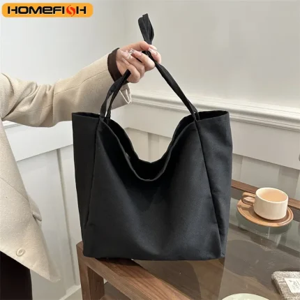HOMEFISH  Large Capacity  Shopper Totes High Quality Eco Reusable Grocery Handbag For Women Travel Shoulder Bags Daily Pouch