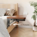 Foldable Bed Side Table Tray Organizer,Clip On Nightstand Bed Side Table Storage for Adult Kids,Bedside Shelf Desk Organizer 3