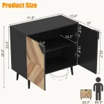 Storage Cabinet with Shelf & Doors, Modern Freestanding Console Accent Sideboard Buffet for Dining Room, Living Room, Entryway 2