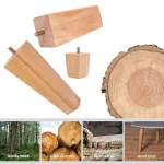 4Pcs 6/10/15cm Solid Wood Furniture Feets Sofa Cabinets Legs Square Bed Table Chair Replacement Feet Home Furniture Accessories 2