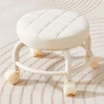 Pulley, Low Stool, Universal Wheel, Small Stool, Seat with Wheels, CHILDREN'S Multi-functional Shoe Changing Stool, round Stool 4