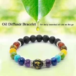 2pcs 7 Chakra Bracelet with Meaning Cardfor Men Women Natural Crystal Healing Anxiety Jewellery Mandala Yoga Bracelet Gift 2