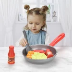8PCS Children Kitchen Food Toys Simulation Cookware Game Set Pretend Play Pot Steak Vegetable Bread Hot Dog Omelette Kids Gift 2