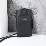 2024 new solid color fashion simple shoulder bag slung mobile phone bag women's driver's license card wallet 2