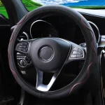 1 stereo embossed massage hand type leather automotive supplies without inner ring steering wheel cover fits 14.5-15 inches 5