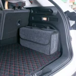 1pc Car Storage Felt Box For Dark Gray Anti Slip Storage Tools Towels Car Accessories Universal Foldable High-Quality Felt Box 5