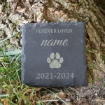 Pet Memorial Gift Custom Pet Memorial Garden Stone Slate Engraved Garden Slate with Dog Name Dog Loss Gifts 4