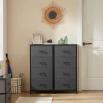 JHK Dresser For Bedroom With 4 Fabric Drawers Nightstand Wardrobe Steel Frame Closet For Clothes Storage Cabinet Of Furniture 3