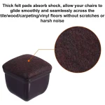 16PCS Transparent Table Chair Leg Protectors Caps Round Square for Furniture Foot Legs Cover Floor Protector with Felt Bottom 4