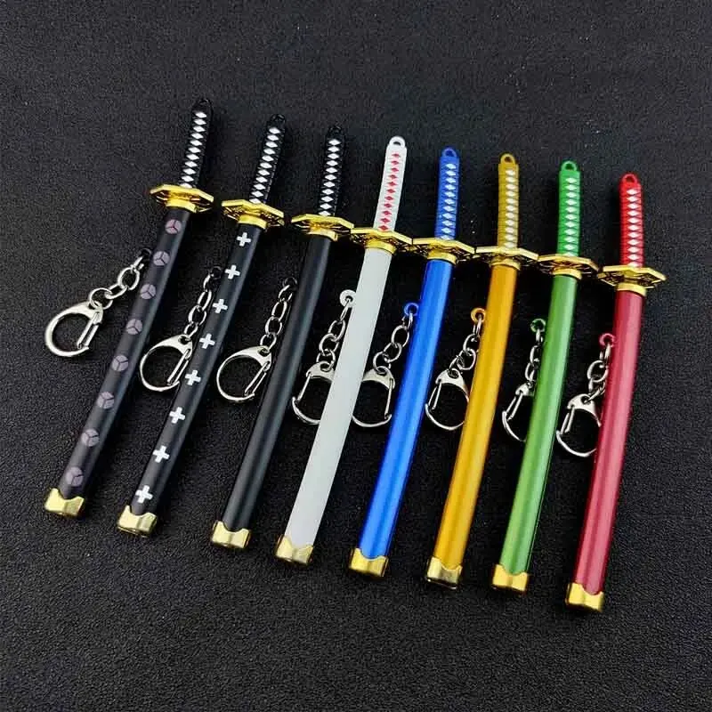 Mini Roronoa Zoro Samurai Sword Keychain Anime Plastics Scabbard Key Chain Ring Katana Buckle for Men Cosplay Toy Jewelry Gift Mini Roronoa Zoro Samurai Sword Keychain Anime Plastics Scabbard Key Chain Ring Katana Buckle for Men Cosplay Toy Jewelry Gift