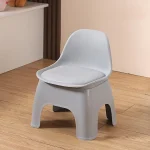 Backrest Small Chair, Silent Children's Stool, Circular Folding Stool, Thick, Portable, Compact, Durable with Backrest 4