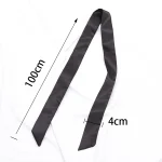 30 Colors Women Narrow Long Scarf 100x4cm Solid Color Chiffon Red Tie Black Bag Ribbon Headband Choker Streamer Lady Accessories 6