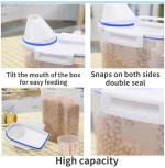 1.5kg/2kg Dog Cat Food Pail Plastic Storage Tank with Measuring Cup Container Moisture-proof Sealed Jar Pet Supplies Accessories 5