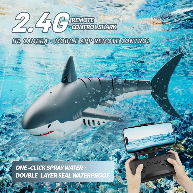 Remote Control Shark Boats Toy Electric High Simulation Shark 4K Camera Rechargeable Battery RC Toy Birthday Gifts For Kids Remote Control Shark Boats Toy Electric High Simulation Shark 4K Camera Rechargeable Battery RC Toy Birthday Gifts For Kids