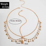 Bohemia Headband Shell Crystal Hair Accessory Chain Jewelry Women Metal Head Chain Headpiece For Party 2