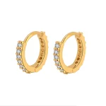 1Pair Stainless Steel Minimal Hoop Earrings Crystal Zirconia Small Huggie Thin Cartilage Earrings Helix Tragus Piercing Jewelry 6