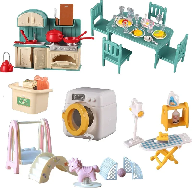 1:12 Miniature Furniture Forest Family Kitchen Toy Dining Table Dollhouse Accessories Bathroom Pretend Play For Girl Gifts Toys 1:12 Miniature Furniture Forest Family Kitchen Toy Dining Table Dollhouse Accessories Bathroom Pretend Play For Girl Gifts Toys