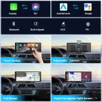 Universal Portable Wireless Carplay Screen for Car with Android Auto Touchscreen Car Stereo System 3
