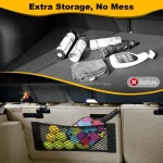 Car Storage Net Stretchable Mesh Pocket Net Magic Elastic Sticker Universal Rear Mesh Trunk Seat Bag Pocket Cage Auto Organizer 4