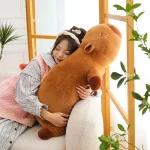 Kawaii Capybara Plush Toy Stuffed Capibara Fluffy Doll Long Sleep Soft Pillow Sofa Cushion Nap Sleeping Toys for School  Xmas 4