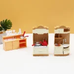 Dollhouse Furniture Kitchen Play Set Miniature Refrigerator 1:12 Mini Food Living Room Sofa Set Pretend Play  Accessores Toy 4