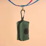 Canvas Dog Poop Bag Holder, Outdoor Pet Waste Bag Dispenser with Carabiner Clip, Animal Waste Collection Pouch 5