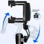 360 Car Phone Holder Rearview Mirror Mount Bracket Navigation GPS Mobile Stand Clip Foldable Adjustable Car Cell Phone Support 2