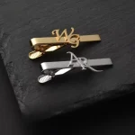 Sipuris Custom Initial Name Tie Clip For Men Stainless Steel Personalized Tie Clasp Trendy Fashion Jewelry Weddings Gifts 3