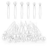 20pcs Bridal U-shaped Pin Metal Barrette Clip Hairpins Rhinestone Pearl Women Hair Accessories Wedding Hairstyle Design Tools 6