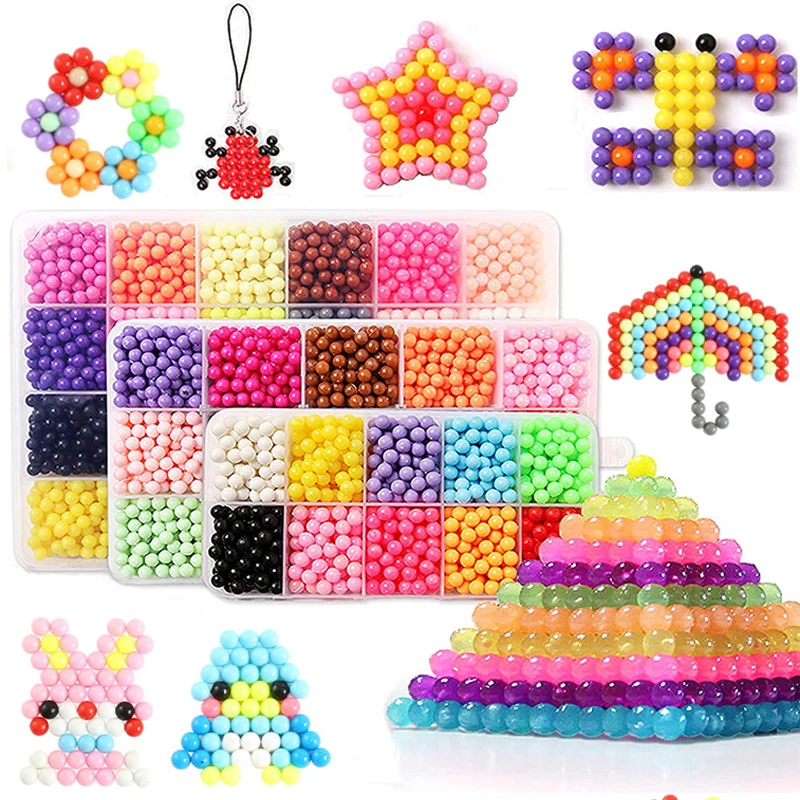Handmade Magic Water Fuse Beads Creative Beads DIY Art Crafts Toys Magic Water Sticky Beads Sensory Toys Set with Accessories Handmade Magic Water Fuse Beads Creative Beads DIY Art Crafts Toys Magic Water Sticky Beads Sensory Toys Set with Accessories