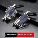 Retro Folding Reading Glasses for Men / Women Metal Frame Anti-blue Light Eyeglasses with Free Case 4