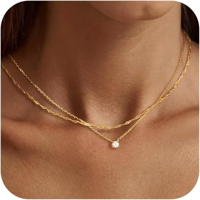 Diamond Necklaces for Women K Gold/Sterling Silver Choker Necklace Simple Gold Plated Jewelry Necklaces for Women Gifts Diamond Necklaces for Women K Gold/Sterling Silver Choker Necklace Simple Gold Plated Jewelry Necklaces for Women Gifts