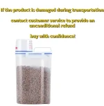 1.5kg/2kg Dog Cat Food Pail Plastic Storage Tank with Measuring Cup Container Moisture-proof Sealed Jar Pet Supplies Accessories 6