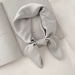 Luxury Solid 70*70cm Silk Square Scarf Women Soft Satin Hairband Neckerchief Tie Female Headband Foulard Bag Ribbon Gift 6