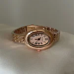 Hot Sale Fashion Watch for Women Mid Ancient Style Oval Dial Small Gold Watch Adjustable Steel Strap Quartz Wristwatch Wholesale 4