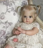 60CM Maggie Handmade High Quality Soft Vinyl Silicone Reborn Toddler Detailed Lifelike Hand-rooted hair Collectible Art Doll 5
