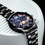 Fashion Mens Stainless Steel Watches Luxury Quartz Wristwatch Calendar Luminous Clock Men Business Casual Watch Reloj Hombre 5