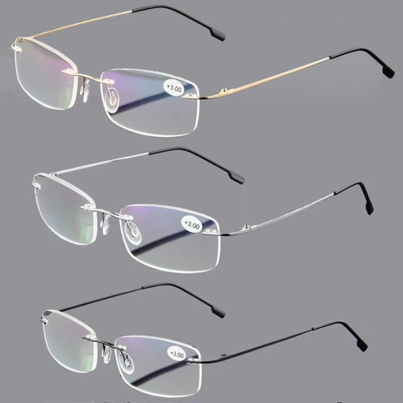 May Flower Blue Light Blockin Ultralight Memory Titanium Rimless Reading Glasses Men&Women Presbyopic Eyeglasses +1.0 +1.5 +2.0 May Flower Blue Light Blockin Ultralight Memory Titanium Rimless Reading Glasses Men&Women Presbyopic Eyeglasses +1.0 +1.5 +2.0