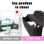 1PC Dark gray car felt storage box car storage bag enlarged and thickened soft felt storage box household storage box 3