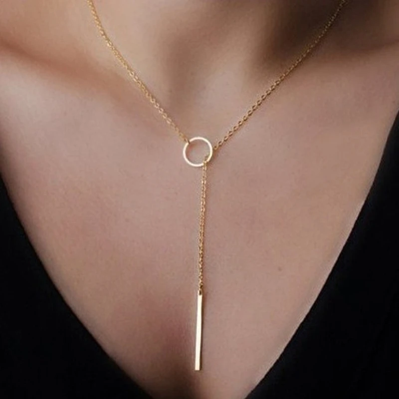 Minimalist Round Stick Pendant Necklace for Women Pearl Clavicle Necklace Leaves Long Chain Fashion Jewelry Statement Girl Gift Minimalist Round Stick Pendant Necklace for Women Pearl Clavicle Necklace Leaves Long Chain Fashion Jewelry Statement Girl Gift