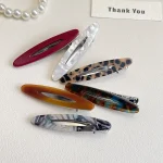 2pcs/set Acetate Hair Clips for Women Girls Fashion Hollowed Oval Geometric Barrettes Side Pins Hairpin Women Hair Accessories 3