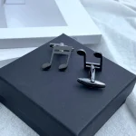 Stainless Steel Musical Symbol CuffLinks for Mens Luxury Designer Clothes Music Cuffs Button Tie Clips Wedding Souvenirs Jewelry