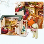 DIY Miniature Doll House Building Assembly House Toy Bedroom Decorations With Furniture Wooden Craft Toy Birthday Gift Dollhouse 5