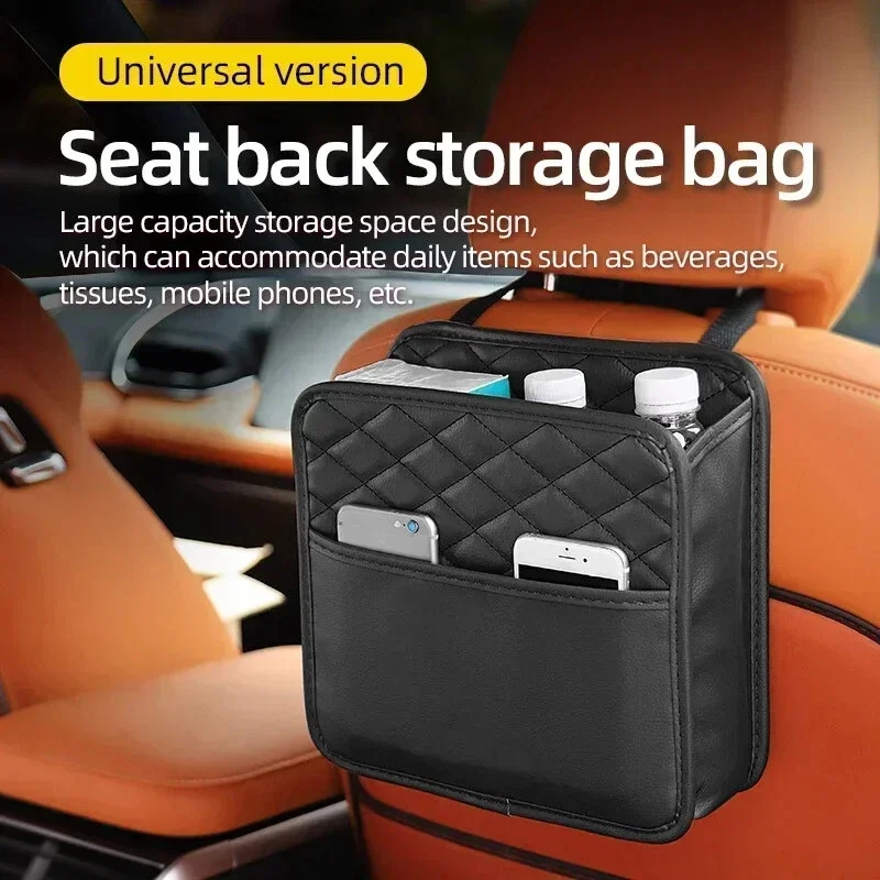 Multifunctional Car Seat Storage Bag Leather Auto Organizer Garbage Bag Universal Fit For Most Car Models Multifunctional Car Seat Storage Bag Leather Auto Organizer Garbage Bag Universal Fit For Most Car Models